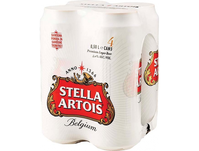 Stella Artois Birra chiara 4x0,5 L