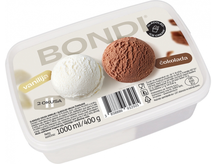 Bondi ice cream vanilla and chocolate 1 L