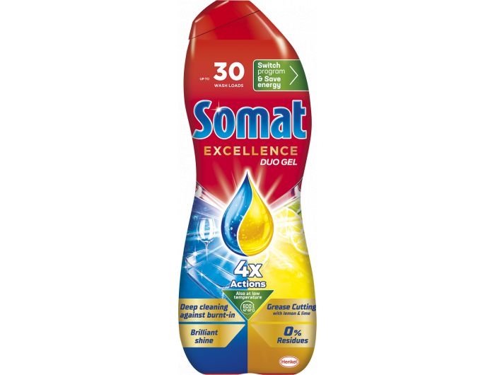 Somat Excellence Duo Gel za strojno pranje posuđa Lemon, 800 ml