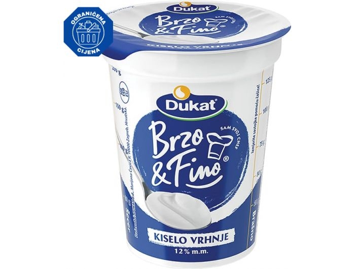 Dukat Brzo&Fino kiselo vrhnje 12% m.m. 200 g