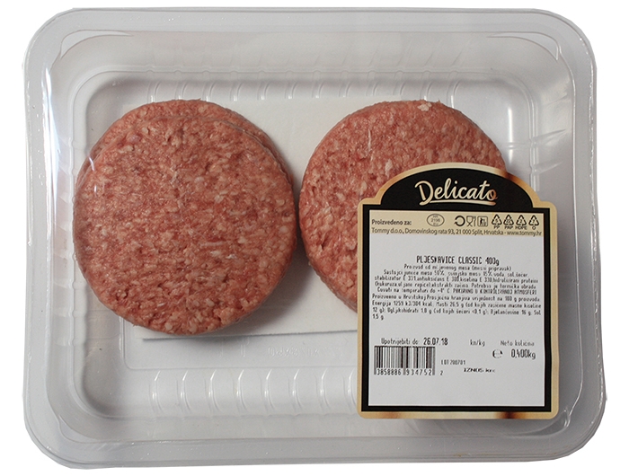 Delicato burger 400 g pack.