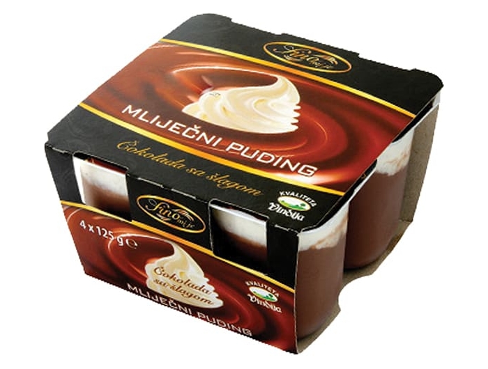 Vindija milk pudding chocolate with whipped cream 1 pack 4x125 g