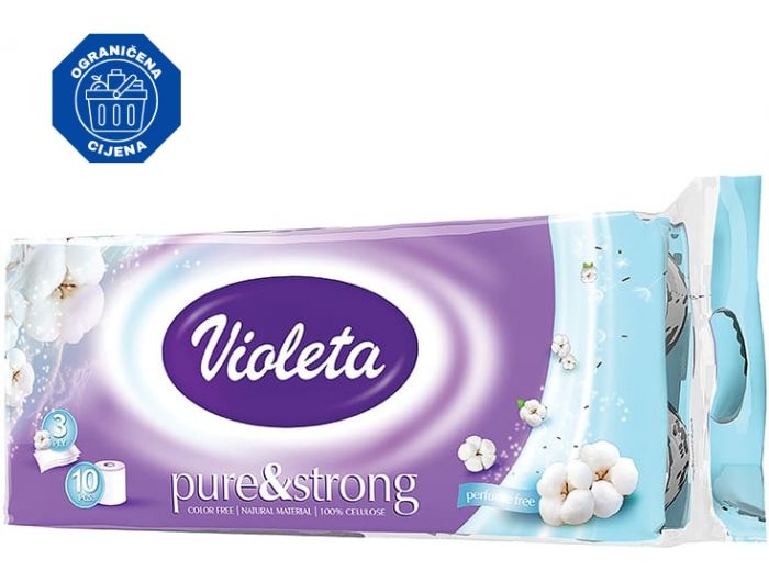 Toaletní papír Violeta pure&strong, 10 rolí