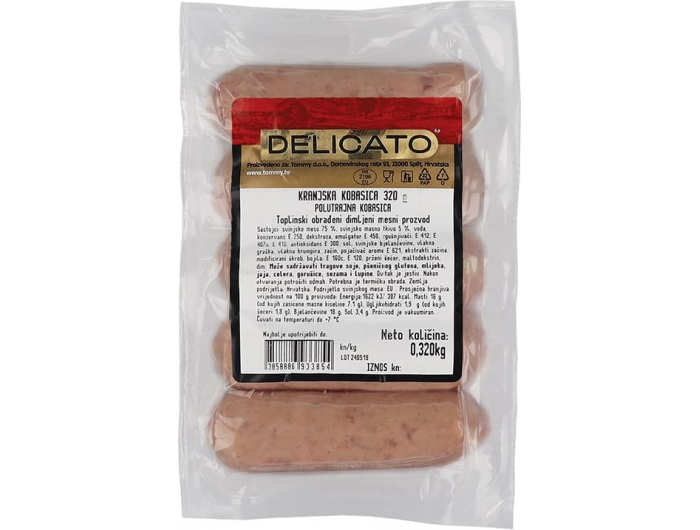 Delicato salsiccia di Kranjska 320 g