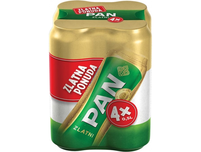 Pánev Zlatni světlé pivo 4×0,5L