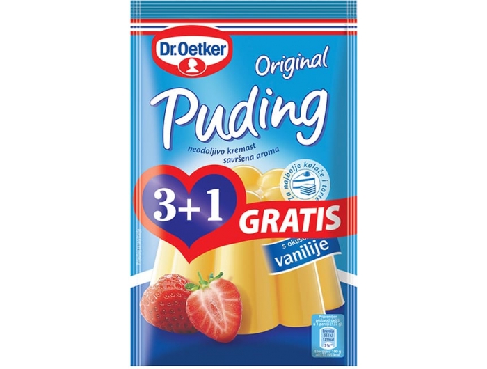 dott. Oetker Budino alla vaniglia 1 confezione. 4x38 g 3+1 in omaggio