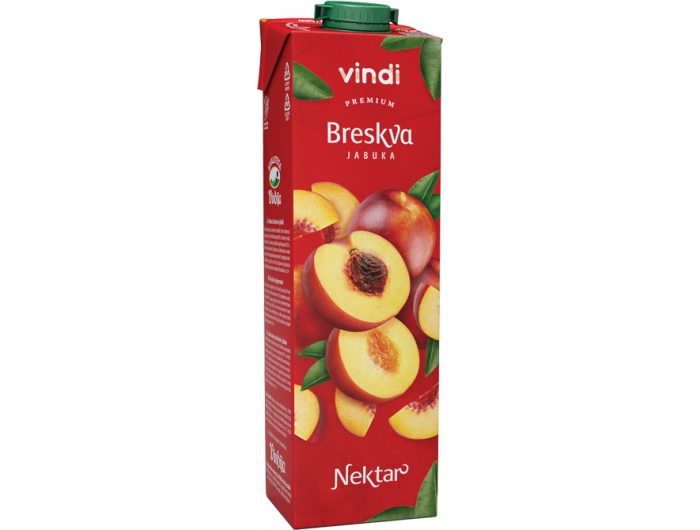 Vindija Vindi broskvový a jablečný nektar 1 l