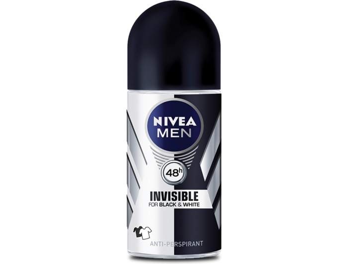 Nivea Black&White Invisible deo roll-on, 50 ml