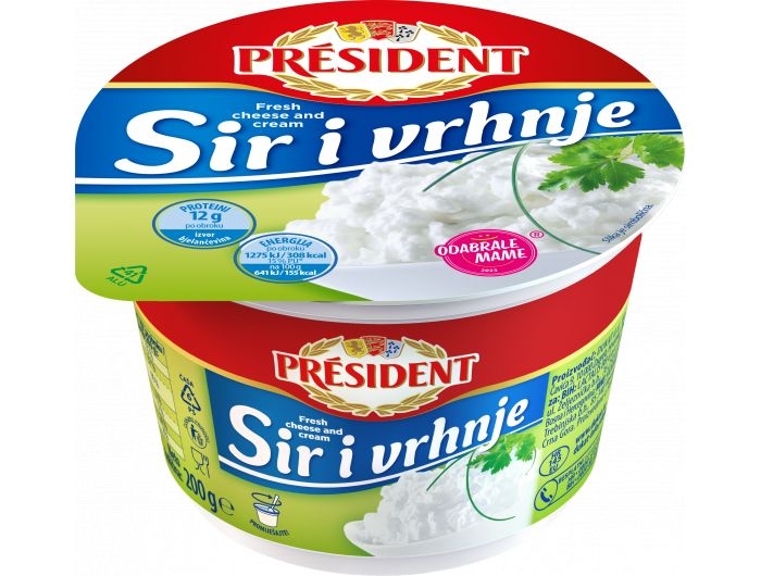 President Cheese and cream, 200 g