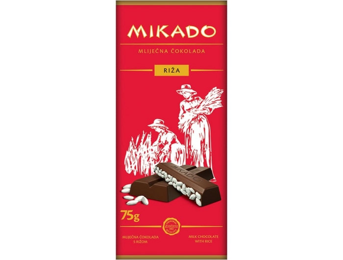 Czekolada mleczna Zvečevo Mikado z ryżem 75 g