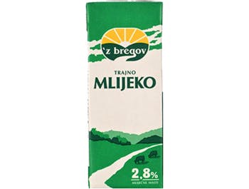 Vindija 'z bregov Permanent milk 2.8% m.m. 0.2 L