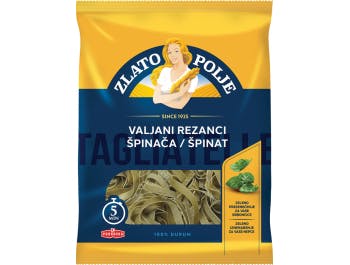 Golden field of pasta rolled noodles with spinach 400 g