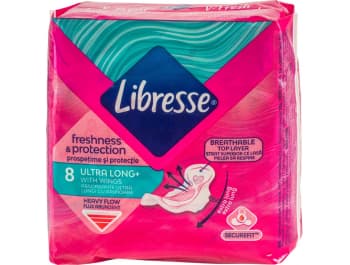 Libresse Freshness & Protection Sanitary napkins with wings Ultra Long+ 8 pcs