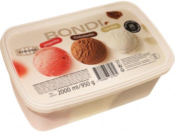 Bondi-Eiscreme Erdbeere, Vanille und Schokolade 2 L